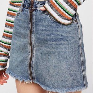 Free People "We the Free" Denim Zip It Up Skirt